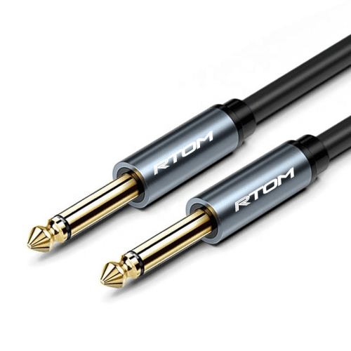 3m (10ft) 1/4 inch Mono TS instrument cable, male-to-male, for electronic drum triggers.